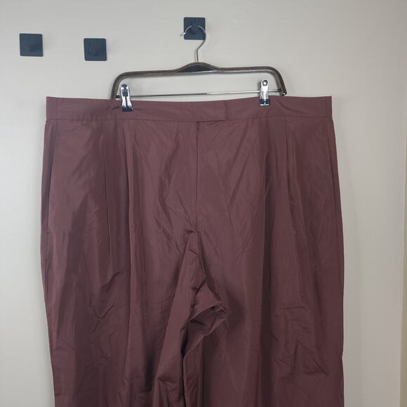 TANYA TAYLOR Kenia Pleated Wide-Leg Pants in Cinnamon Size 20 - Picture 2 of 11